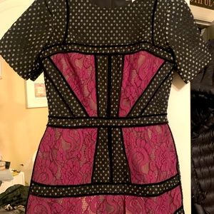 Miri black and pink/purple lace dress size 2